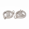 Brass Micro Pave Cubic Zirconia Pendants KK-E068-VB017-3