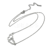 Brass Micro Pave Clear Cubic Zirconia Double Heart Pendant Necklaces NJEW-K280-05P-2