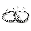 Adjustable Natural Howlite and Non-magnetic Synthetic Hematite Braided Bead Bracelets BJEW-Z090-01O-4