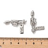 Brass Micro Pave Clear Cubic Zirconia Fold Over Clasps KK-B110-04P-3