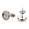 Non-Tarnish 304 Stainless Steel Stud Earring Settings X-STAS-K202-05C-P-1