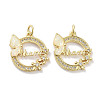 Brass Micro Pave Clear Cubic Zirconia Pendants KK-L213-028G-1