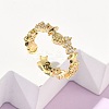 304 Stainless Steel Cubic Zirconia Cuff Open Rings for Women LS-RJEW-Z122-02G-03-1