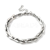 304 Stainless Steel Rectangle Link Chains Bracelets for Men & Women BJEW-D042-46P-4