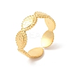 Ion Plating(IP) 304 Stainless Steel Horse Eye Open Cuff Ring for Women RJEW-E063-26G-1