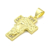 Rack Plating Brass Micro Pave Clear Cubic Zirconia Pendants KK-B091-25G-2