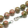 Natural Unakite Beaded Necklaces NJEW-S405-01-2