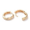 Brass Micro Pave Clear Cubic Zirconia Hoop Earrings EJEW-C121-01G-2