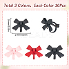 30Pcs 3 Colors Spray Printed Alloy Bowknot Clip-on Earrings EJEW-SP0001-11-2