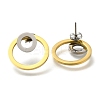 Ion Plating(IP) 304 Stainless Steel Stud Ring Stud Earrings EJEW-C118-02B-1