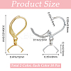 60Pcs 2 Colors 304 Stainless Steel Leverback Earring Findings STAS-SP0001-20-2