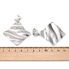 304 Stainless Steel Rhombus Dangle Stud Earrings EJEW-K268-79B-P-5