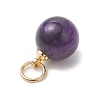 Dyed Natural Tiger Eye Round Charms PALLOY-JF04979-6