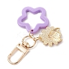 6Pcs 6 Colors Flower Opaque Acrylic Pendant Decorations HJEW-JM02330-5