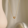 304 Stainless Steel Pave Cubic Zirconia Heart Pendant Cable Chain Necklaces for Women WG320DC-04-1