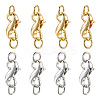 8Pcs 2 Colors Brass Double Opening Lobster Claw Clasps FIND-TA0001-45-2