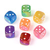 UV Plating Opaque Acrylic Beads JACR-T003-03-1