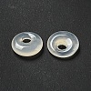 Natural White Agate Donut/Pi Disc Charms G-G142-02T-2