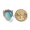 Natural Banded Agate Adjustable Rings RJEW-I108-01AS-06-5