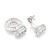 925 Sterling Silver Micro Pave Clear Cubic Zirconia Fold Over Clasps STER-T008-08P-2