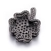 Brass Micro Pave Cubic Zirconia Slide Charms ZIRC-G147-12-NR-3