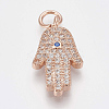 Brass Micro Pave Cubic Zirconia Pendants ZIRC-Q018-020RG-1