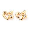 Brass Micro Pave Cubic Zirconia Charms KK-E090-34G-1