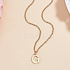 304 Stainless Steel Letter Pendant Necklaces NJEW-LP0001-53G-G-3