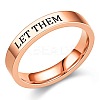 Word Let Them 201 Stainless Steel Finger Rings FS-WGDEB2A-18-1