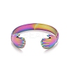 Ion Plating(IP) Rainbow Color  304 Stainless Steel Double Hand Hug Open Cuff Ring for Women RJEW-C025-08B-M-2