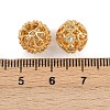 Brass Micro Pave Cubic Zirconia Beads KK-F910-04G-2
