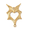 304 Stainless Steel Bat Wings Heart Links Connector Charms STAS-S186-13G-1