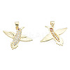 Brass Micro Pave Clear Cubic Zirconia Pendants ZIRC-N039-251-1