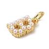Rack Plating Brass with ABS Plastic Imitation Pearl Charms KK-B092-30B-G-2
