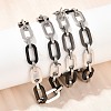 201 Stainless Steel Oval Link Chain Necklaces for Women NJEW-B143-04EBP-1
