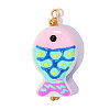 304 Stainless Steel with Glass Pendants GL-OY001-04G-02-1