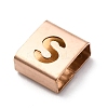 Ion Plating(IP) 304 Stainless Steel Square Slide Charms STAS-L132-10S-RG-2