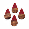 Opaque Resin & Walnut Wood Pendants RESI-N025-030-B04-2