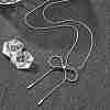 Anti-Tarnish 304 Stainless Steel Bowknot Pendant Round Snake Chain Necklaces for Women NJEW-Z044-10P-1