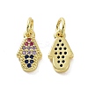 Brass Micro Pave Cubic Zirconia Charms KK-E068-VF089-1