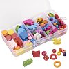 Mixed Shapes Cute Carton Wooden Beads for Children DIY at Home and Classroom WOOD-PH0001-01-B-1
