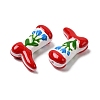Boot Baking Paint Glass Enamel  Beads LAMP-C020-02O-2