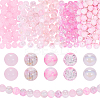 300Pcs 5 Styles Baking Paint Crackle Glass Bead Strands CCG-PA0001-07-6