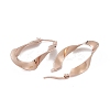 201 Stainless Steel Twist Oval Hoop Earrings with 304 Stainless Steel Pins for Women EJEW-B016-20KCG-2