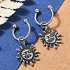Sun 316 Surgical Stainless Steel Dangle Half Hoop Earrings for Women EJEW-G416-47AS-1