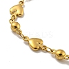 Heart & Round 304 Stainless Steel Link Chains Bracelets for Women BJEW-B059-01G-01-2
