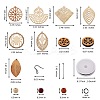 DIY Wood Pendant Drop Earring Making Kit DIY-SZ0007-36-7