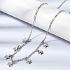 Brass Star Pendant Necklaces NJEW-B157-14P-3