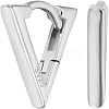 1 Pair Triangle Rhodium Plated 925 Sterling Silver Hoop Earrings EJEW-BBC0001-31-1