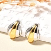 304 Stainless Steel Two Tone Stud Earrings EJEW-F355-04GP-02-1